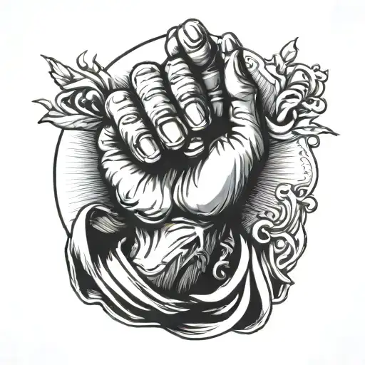 god and praying hands tattoo design idea