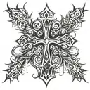 Gothic cross tattoo, gats anime character tattoo design idea