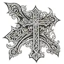 Gothic cross tattoo, gats anime character tattoo design idea