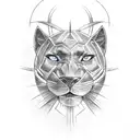 A black Panther featuring five intertwined siblings in a sketch style tattoo design idea