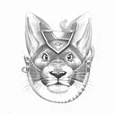 Panther defeating an Eel, a Rabbit and a Bronco in a battle tattoo design idea