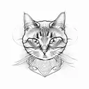 cat outline  tattoo design idea