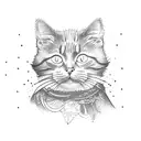 cat outline  tattoo design idea
