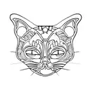 cat outline  tattoo design idea