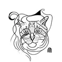 cat outline  tattoo design idea