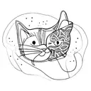 cat outline  tattoo design idea