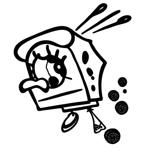 Spongebob smoking weed tattoo design idea