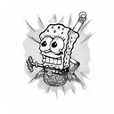 Spongebob smoking weed tattoo design idea