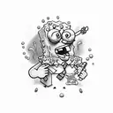 Spongebob smoking weed tattoo design idea