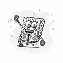 Spongebob smoking weed tattoo design idea