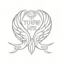 small  angel Wing with the words You were never the same way twice surrounding it  tattoo design idea