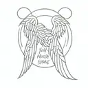small  angel Wing with the words You were never the same way twice surrounding it  tattoo design idea