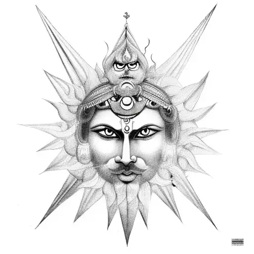 sun god Karna tattoo design idea