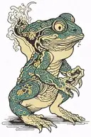 japanese frog smoking tattoo design idea