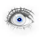 blue eye painted with a pen  tattoo design idea