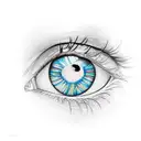 blue eye painted with a pen  tattoo design idea