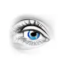 blue eye painted with a pen  tattoo design idea