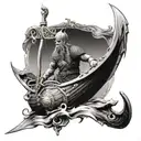 viking warrior viking ship tattoo design idea