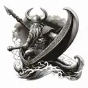 viking warrior viking ship tattoo design idea