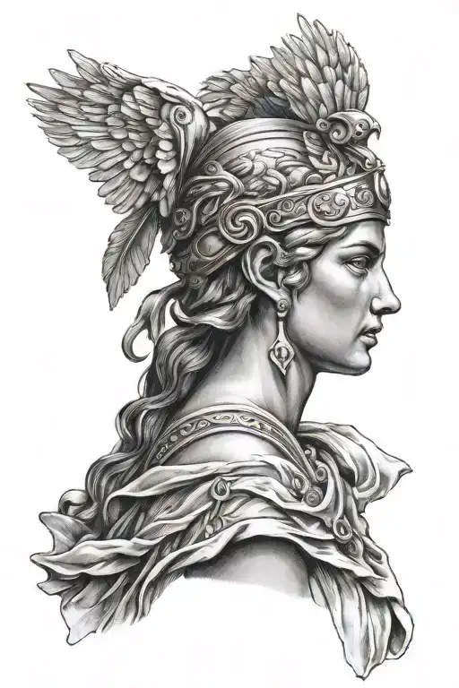 athena greek goddess tattoo design idea