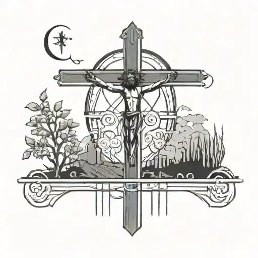 Incorporate gymnastics equipment (bars, rings, etc.) into a silhouette of a cross, symbolizing your Christian faith tattoo design idea