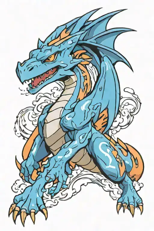 mega charizard pokémon tattoo design idea