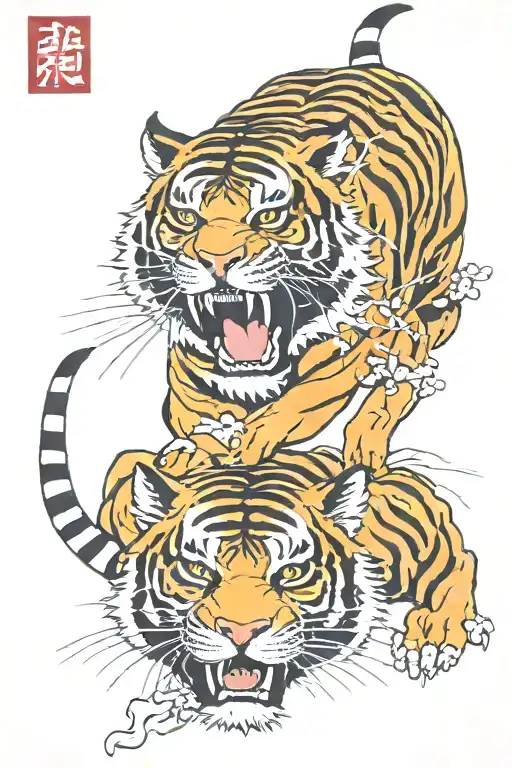 Japanese tiger tattoo design idea