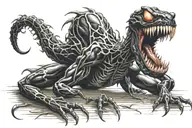 Venom crawling tattoo design idea