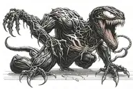 Venom crawling tattoo design idea