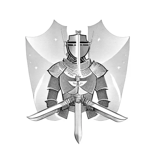 Knight in shining armor tattoo design idea
