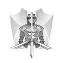 Knight in shining armor tattoo design idea
