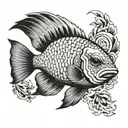 Oscar cichlid tattoo design idea
