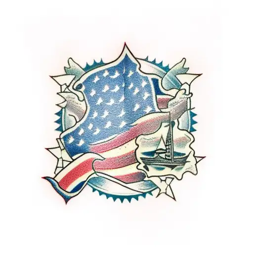 state of Michigan with cherry tree tattoo design idea