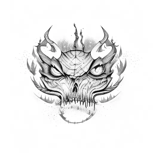 A cartoon version of a Louisiana swamp with heavy metal lyrics incorporated tattoo design idea