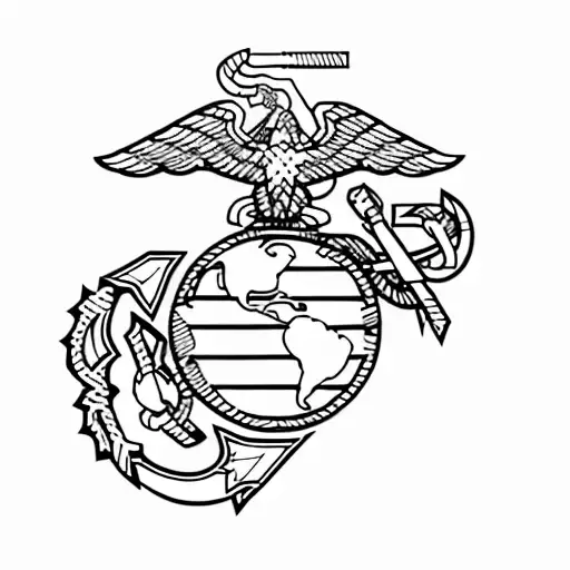 us marine corps emblem tattoo design idea