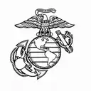us marine corps emblem tattoo design idea