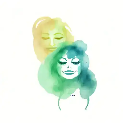 happy and sad face tattoo design idea