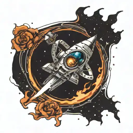 interstellar black hole tattoo design idea