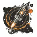 interstellar black hole tattoo design idea