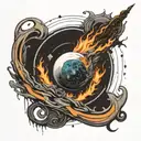 interstellar black hole tattoo design idea