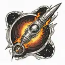 interstellar black hole tattoo design idea