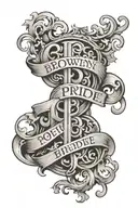 old English font "Brown Pride" tattoo design idea