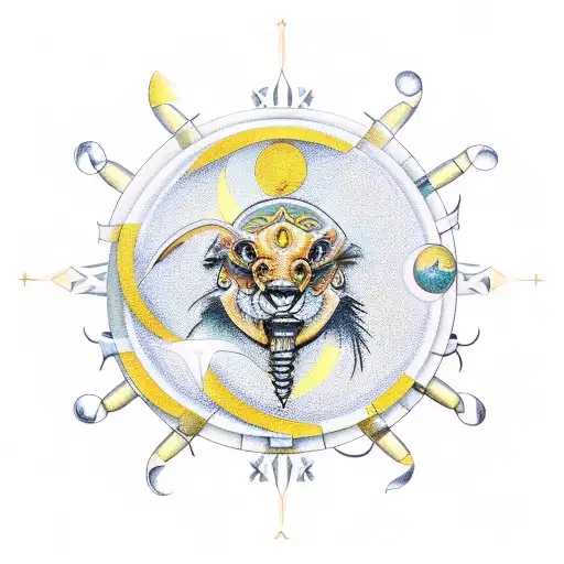 cancer astrology symbol tattoo design idea