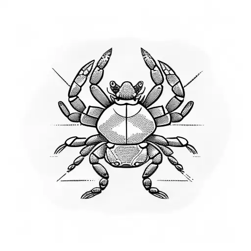 zodiac cancer crab tattoo design idea