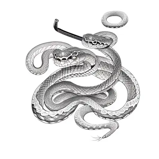 snake wrapped around a sword tattoo design idea