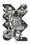 space barista tattoo design idea