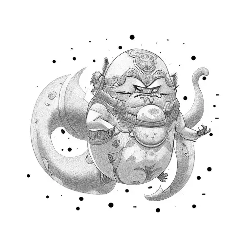 majin boo vegita  tattoo design idea