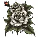 roses with thorns tattoo design idea