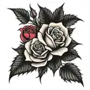 roses with thorns tattoo design idea