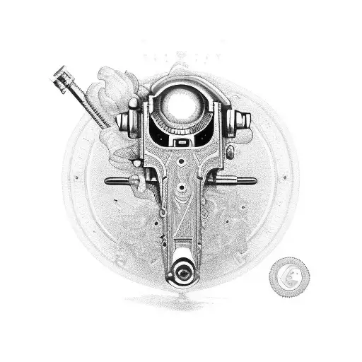 A G2c pistol with intricate mechanical details, showcasing the love for firearms and mechanics tattoo design idea